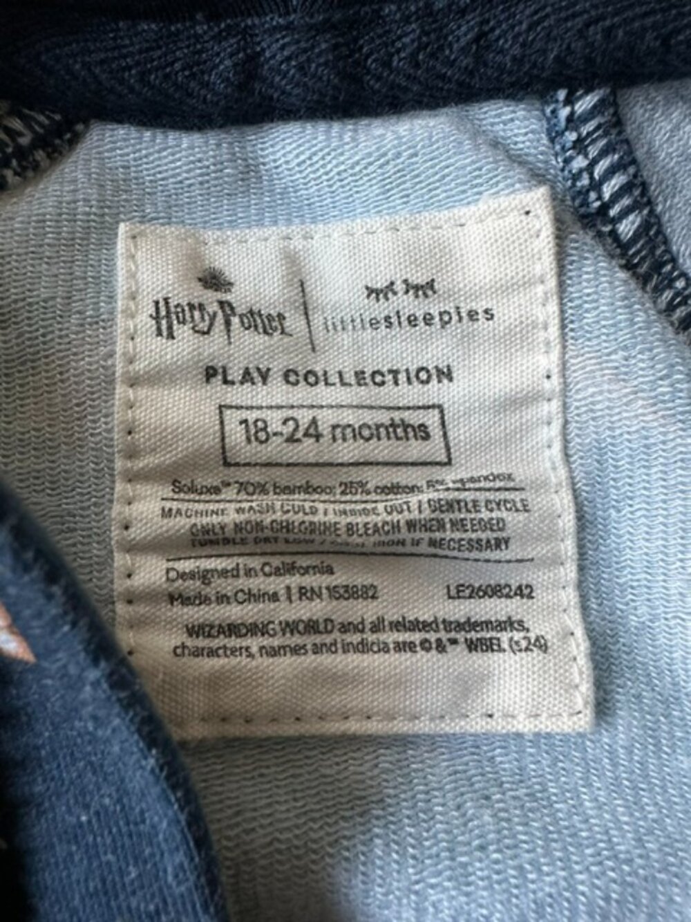 Little Sleepies Harry Potter Zip Front Hoodie Jacket - Picture 4 of 8